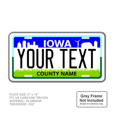 Iowa Personalized Full Size 6" X 12" Personalized Novelty License Plate Thumbnail