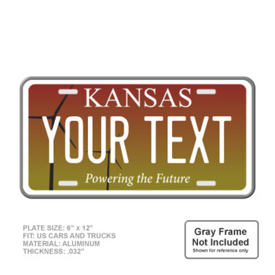 Kansas Personalized Full Size 6" X 12" Personalized Novelty License Plate Thumbnail