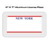 4 X 7 Aluminum License Plate  Thumbnail