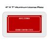 4 X 7 Aluminum License Plate  Thumbnail