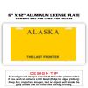 6 X 12 Full Size Aluminum License Plate for Cars and Trucks  Thumbnail