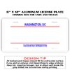 6 X 12 Full Size Aluminum License Plate for Cars and Trucks  Thumbnail